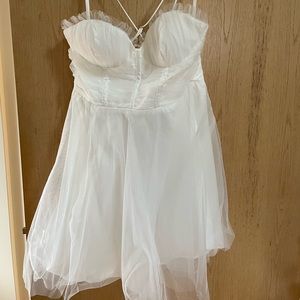 Selfie leslie smitten sweetheart neckline chiffon mini party dress